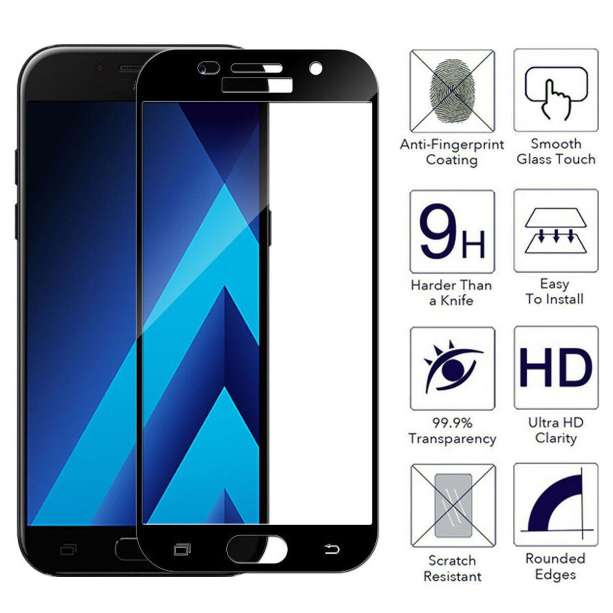 Tvrzené sklo 3D Tempered Glass HD33 Samsung Galaxy A5 (2017) černé