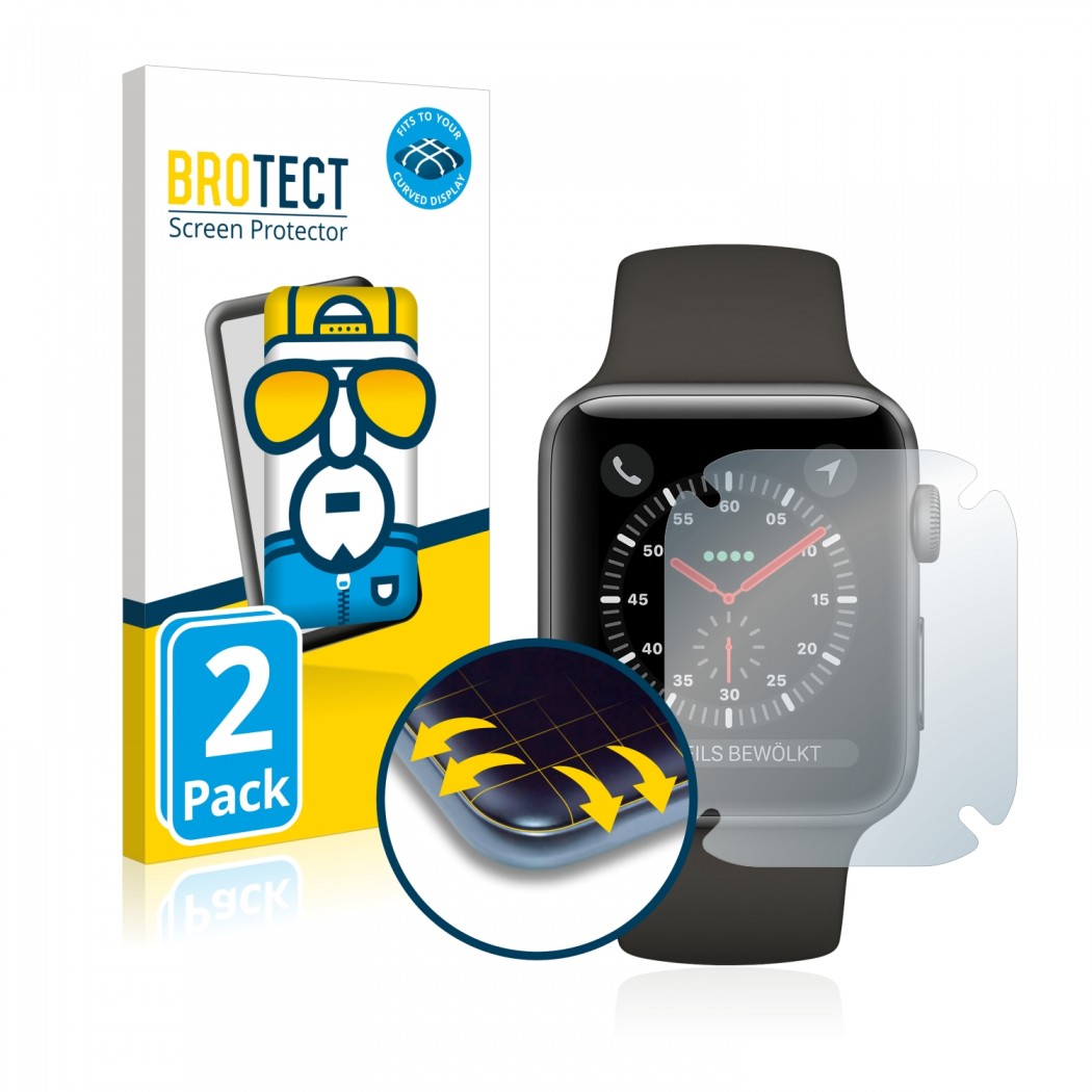 Ochranné fólie 2x BROTECT Flex Full-Cover Protector Apple Watch Series 3 (38 mm)