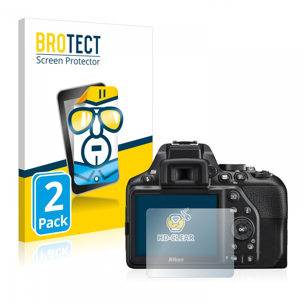 2x BROTECTHD-Clear Screen Protector Nikon D3500