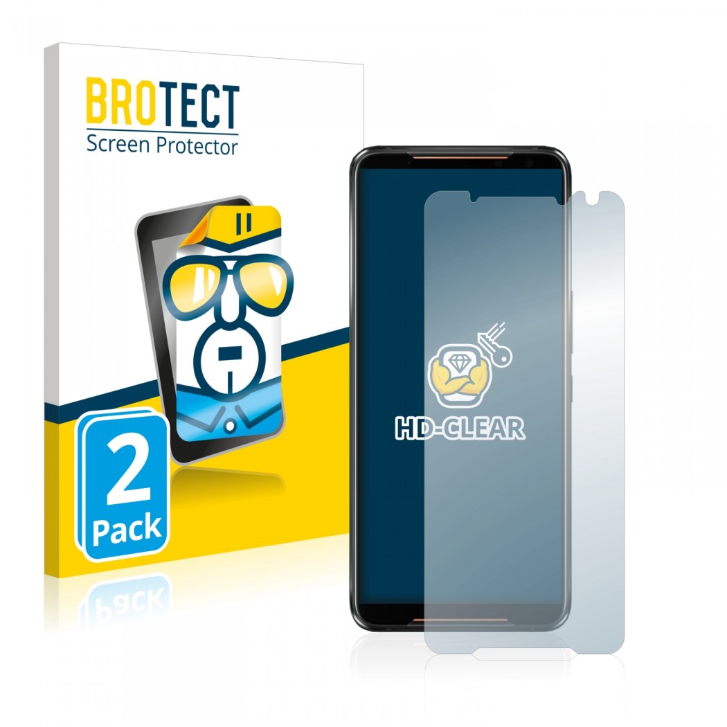 2x BROTECTHD-Clear Screen Protector Asus ROG Phone 2