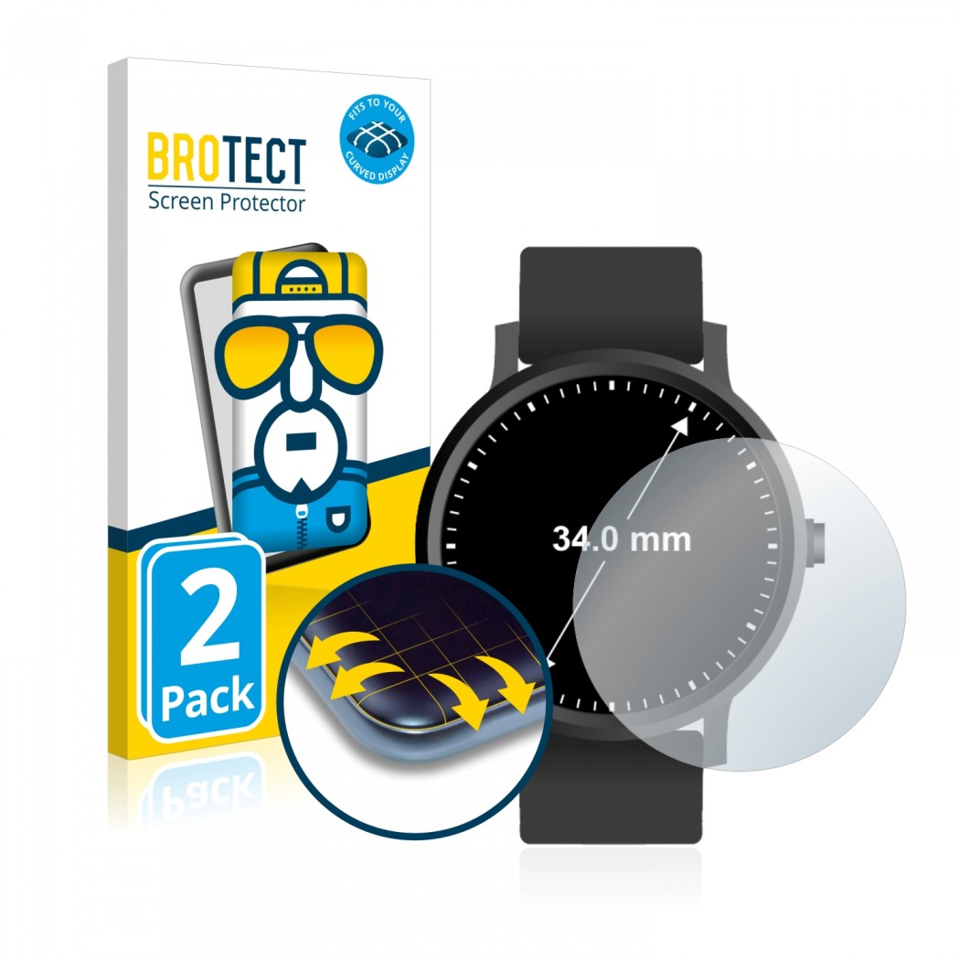 Ochranné fólie 2x BROTECT Flex Full-Cover Protector Univerzální průměr 34mm