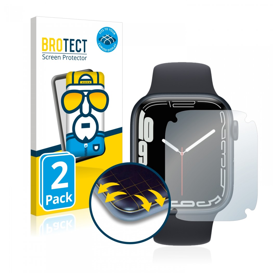 Ochranné fólie 2x BROTECT Flex Full-Cover Protector Apple Watch Series 7 (45 mm)