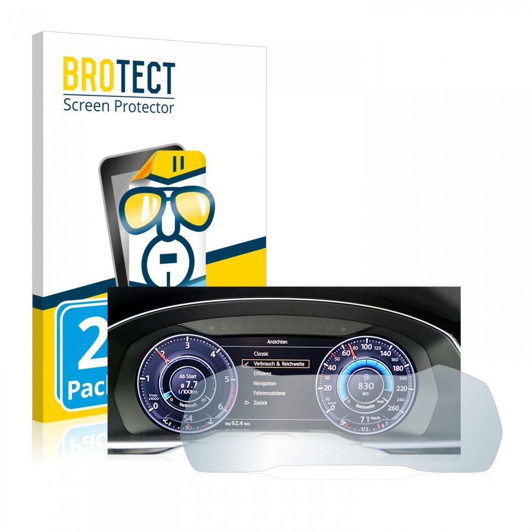 Ochranné fólie 2x BROTECT HD-Clear Screen Protector for Volkswagen Arteon 2017 Active Info Chockpit 12.3"